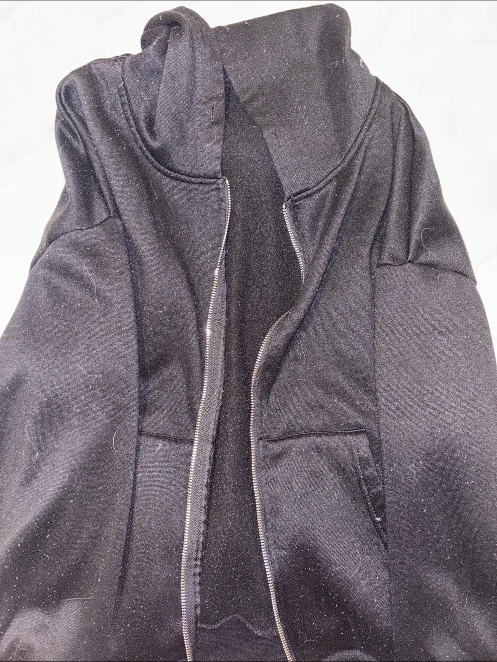 Shein Black Women's Zip-Up Hooded Jacket